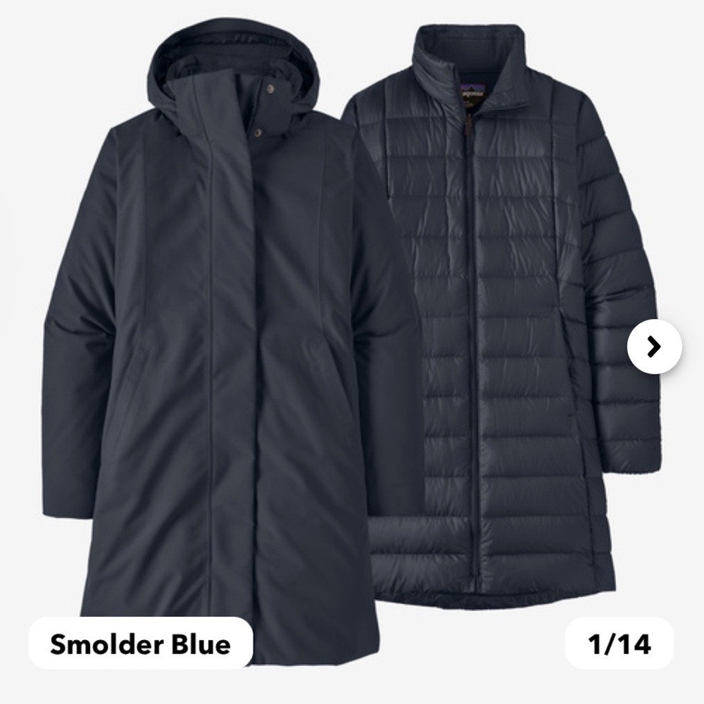 Patagonia Tres 3-in-1 Parka Winter Coat Large Blue